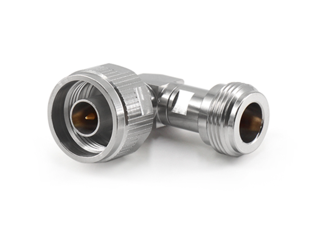 N母头转公头弯式射频转接器